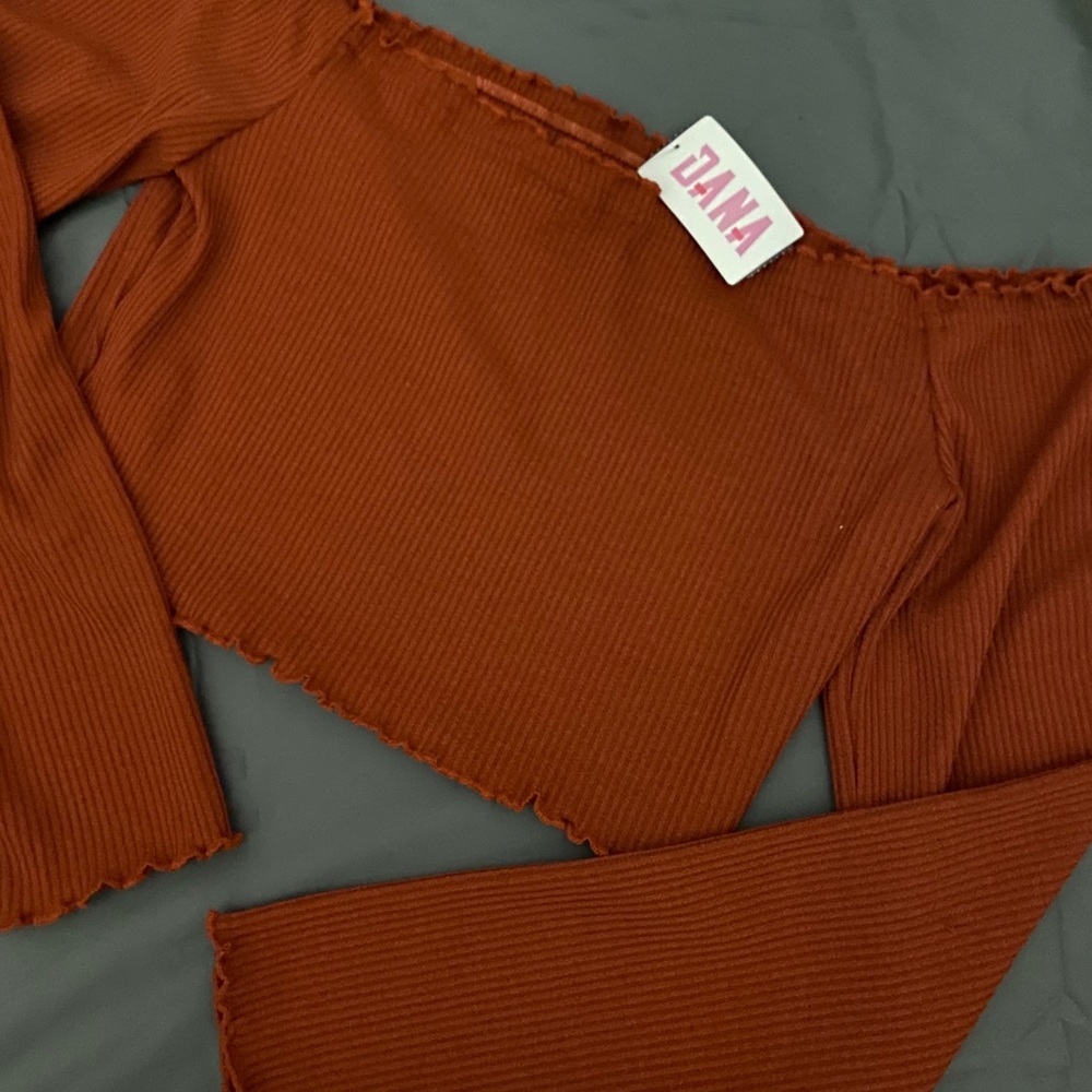 Orange Long Sleeve Crop top
